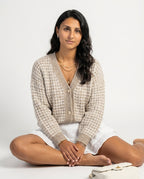 Megztinis rausvai gintarinis 