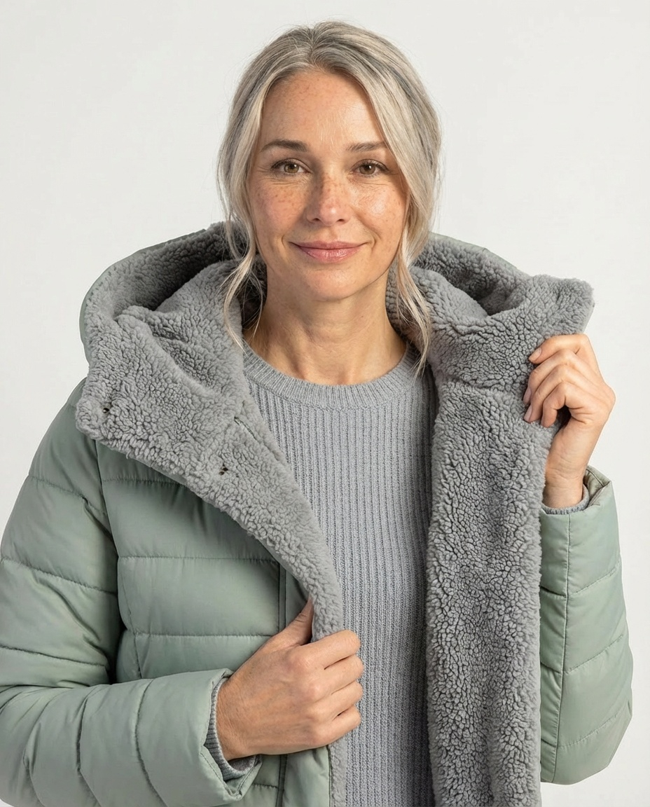 Šešuva žieminis pūstas paltas