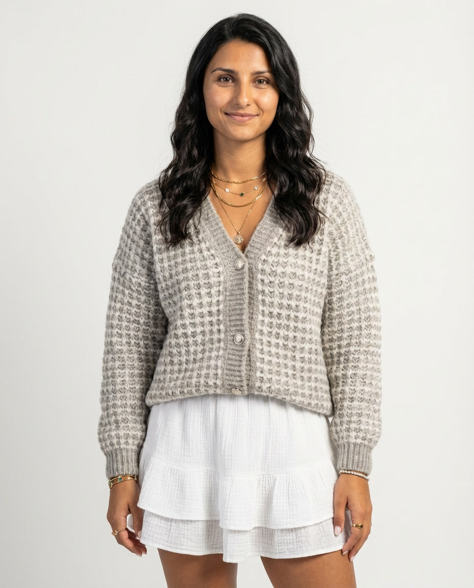 Megztinis rausvai gintarinis 