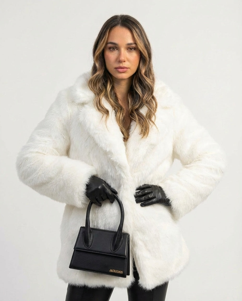 Nidos dirbtinio kailio paltas